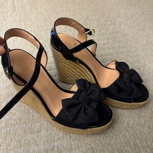 Kate Spade blue Jean Wedge Sandals